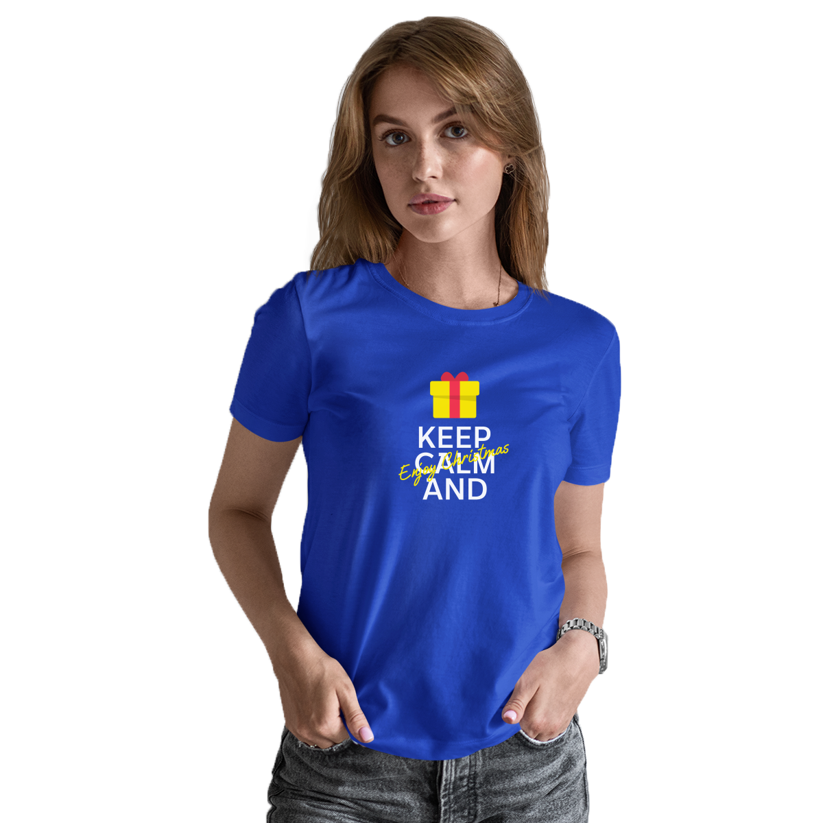 Keep Calm and Enjoy Christmas Women's T-shirt | Blue
