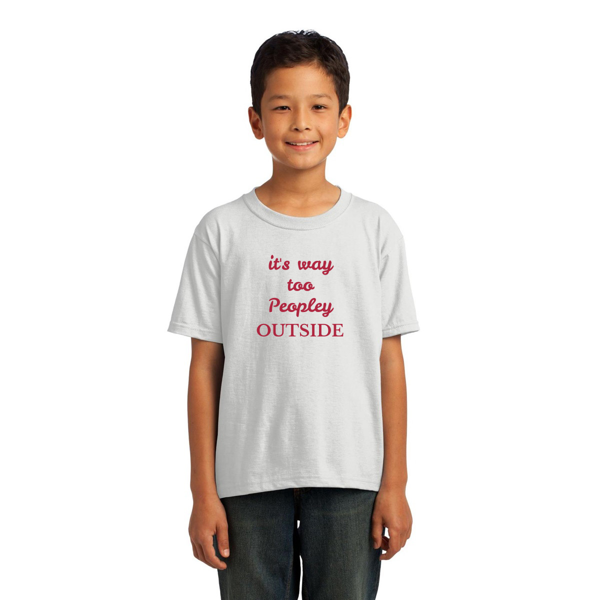 It's way Too Peopley Outside Kids T-shirt | White
