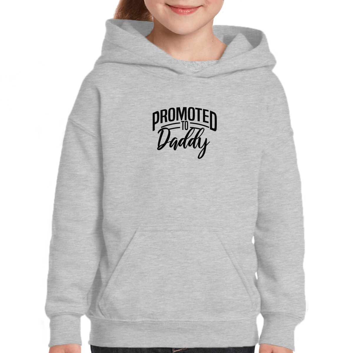 Promoted to daddy Kids Hoodie | Gray