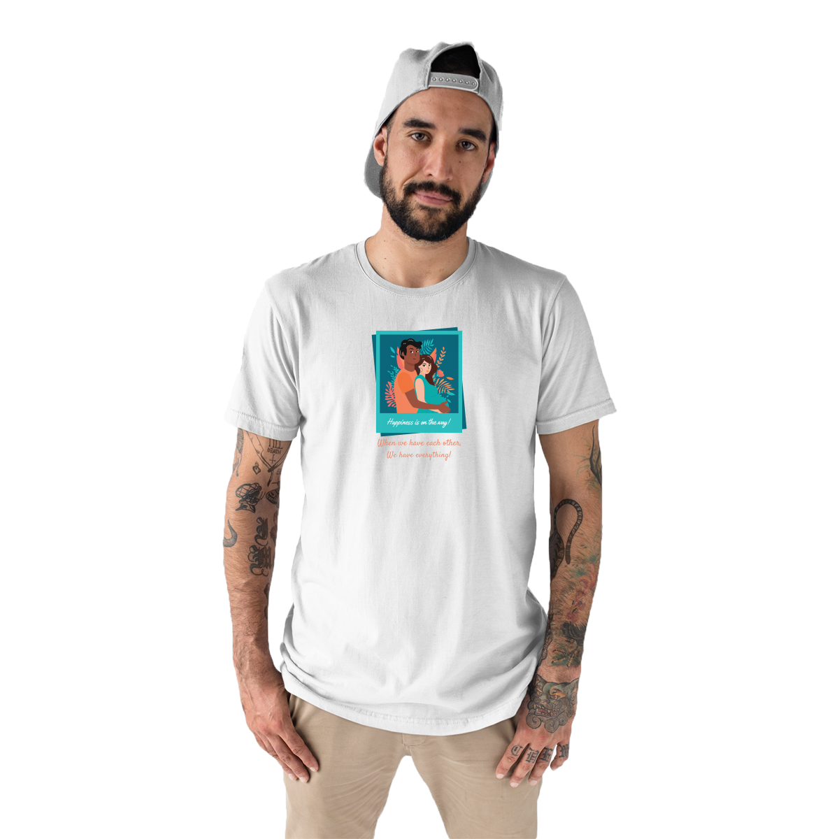 Happiness is on the way Men's T-shirt | White