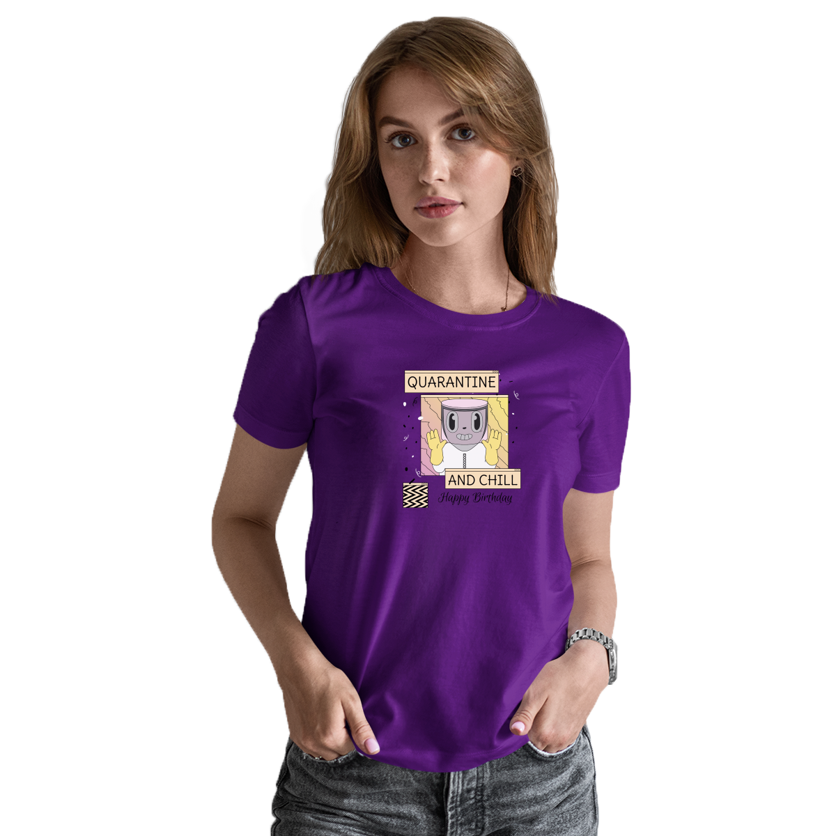 Quarantine and Chill Birthday Women's T-shirt | Purple