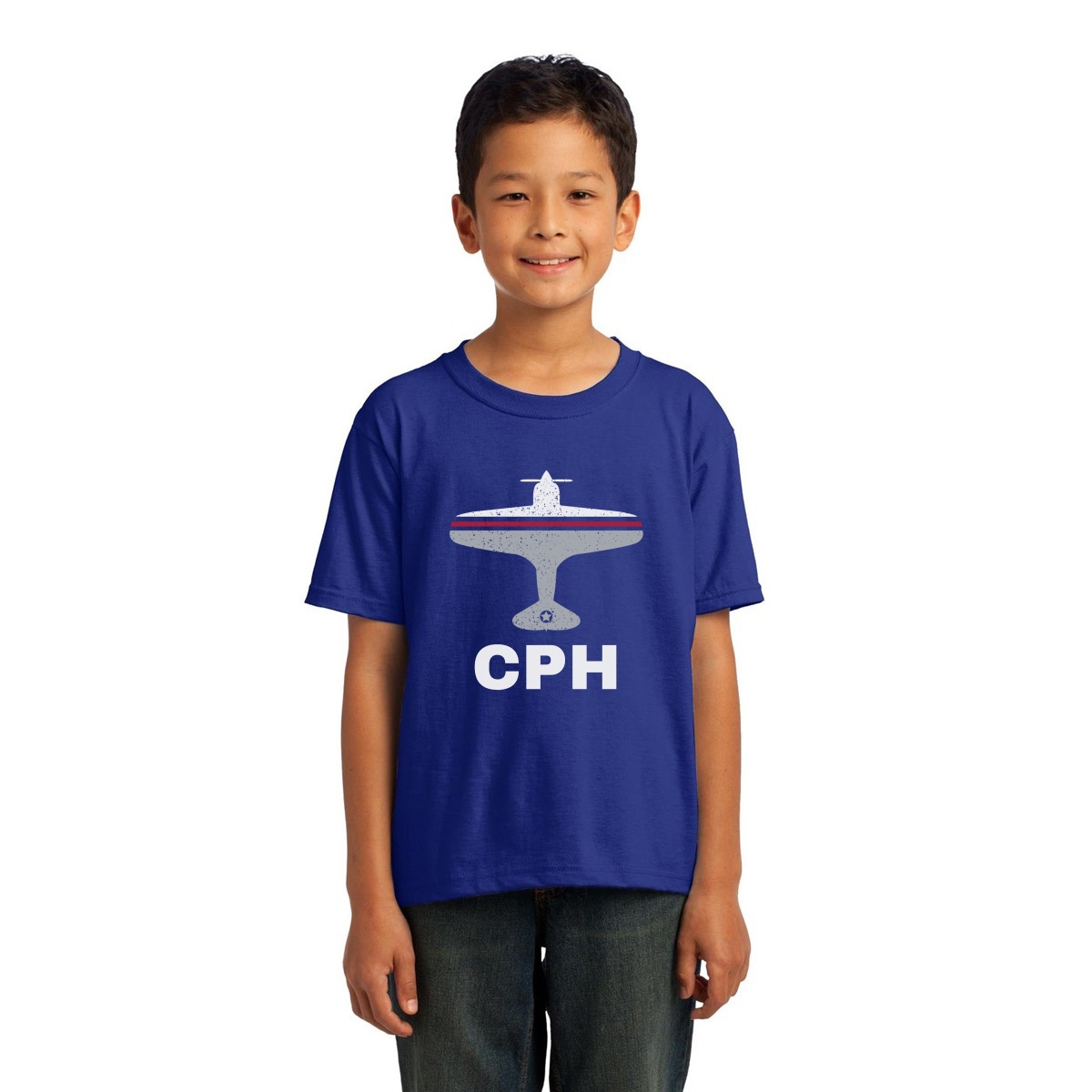 Fly Copenhagen CPH Airport Kids T-shirt | Blue