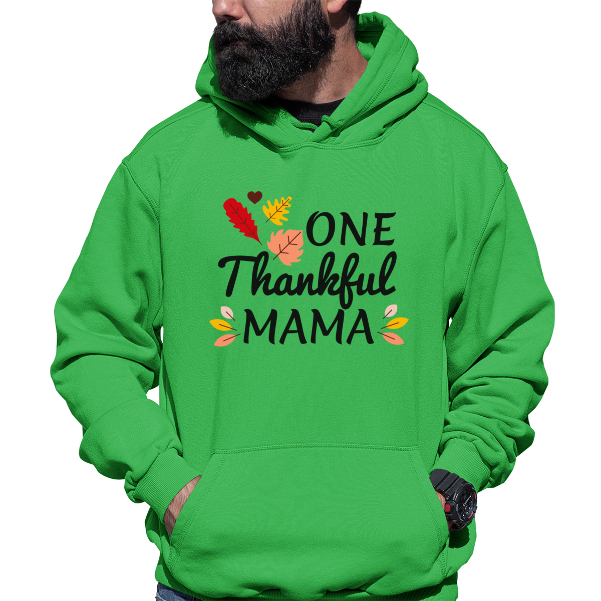 One Thankful Mama Daddy Unisex Hoodie | Green