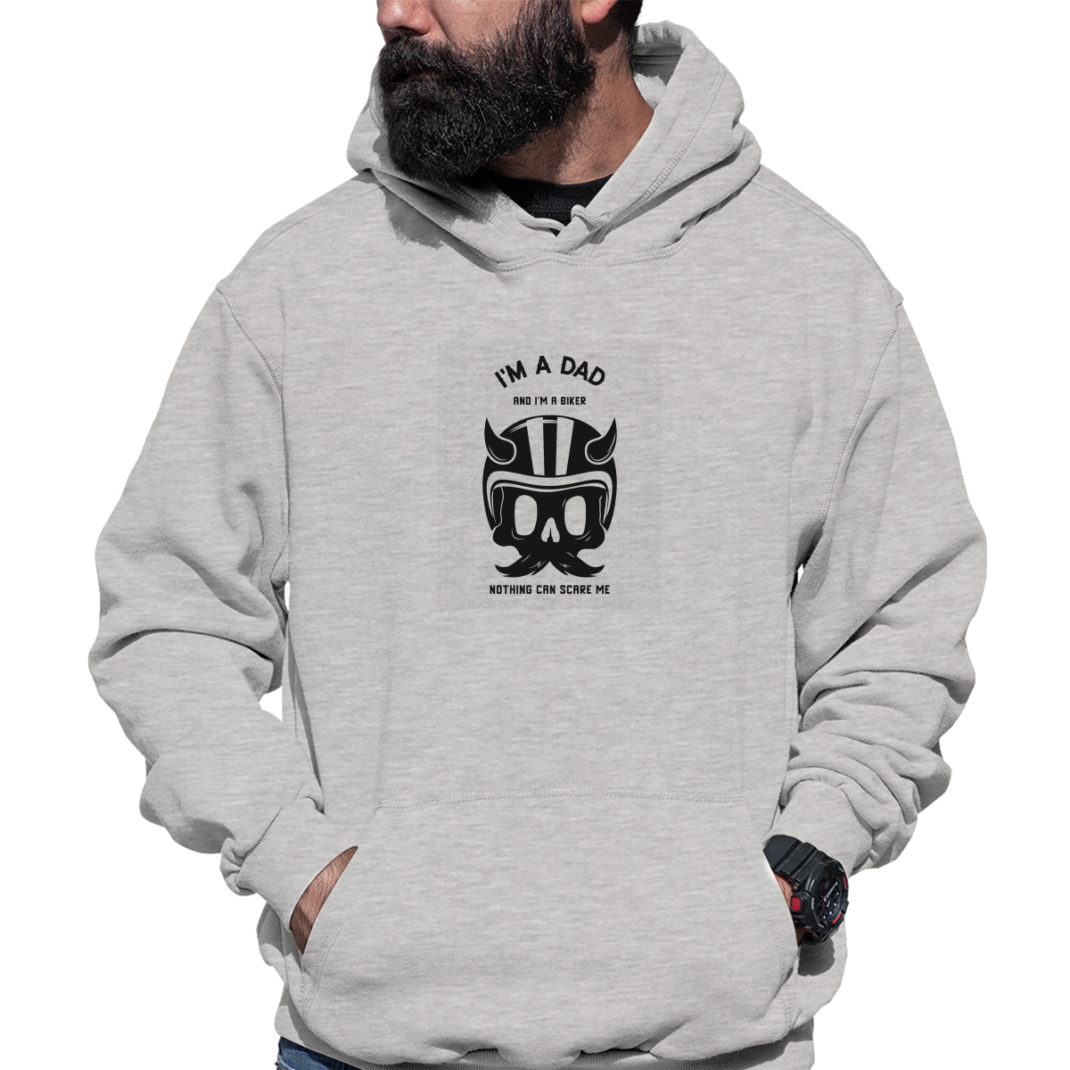 I'm a dad and a biker Unisex Hoodie | Gray