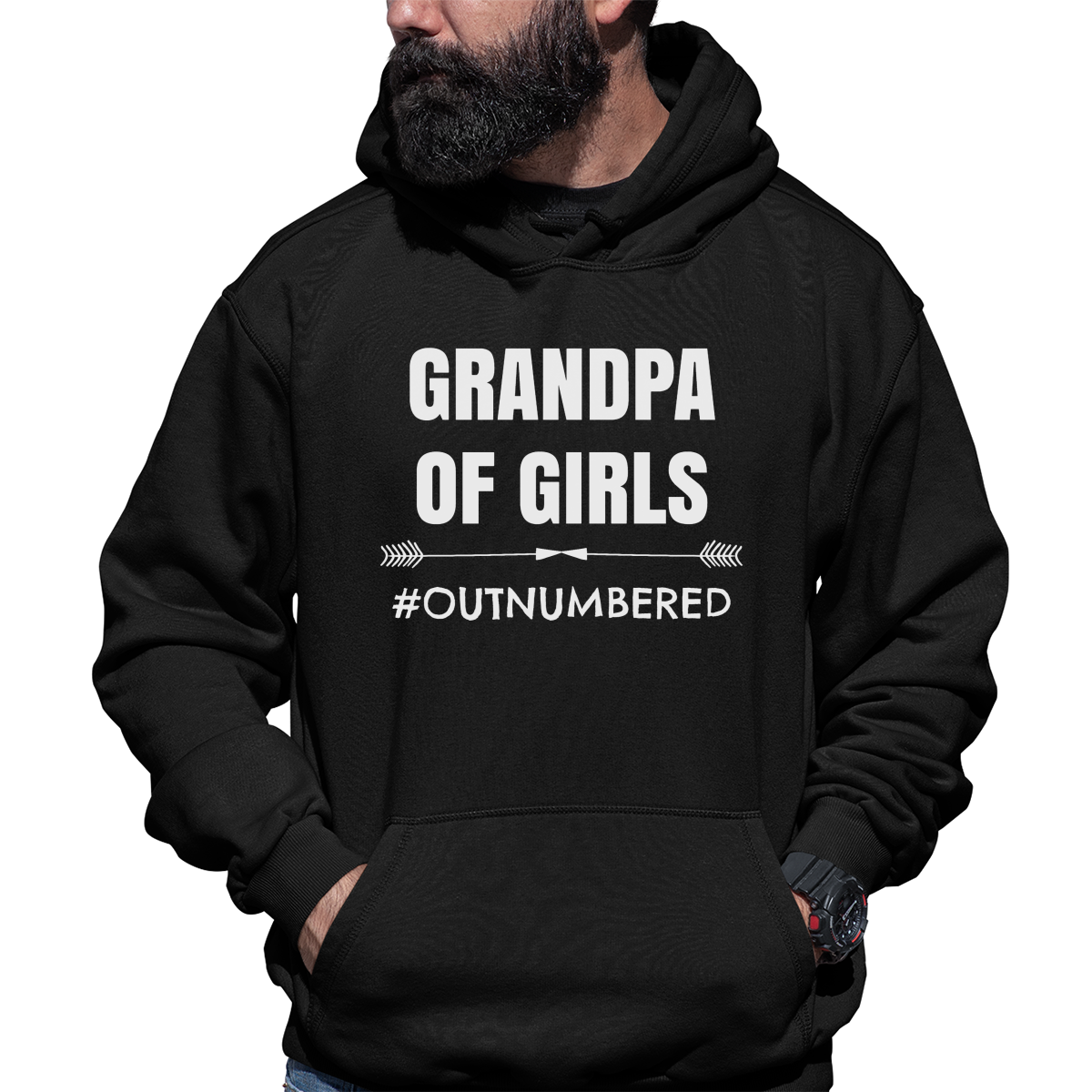 Grandpa of Girls Unisex Hoodie | Black