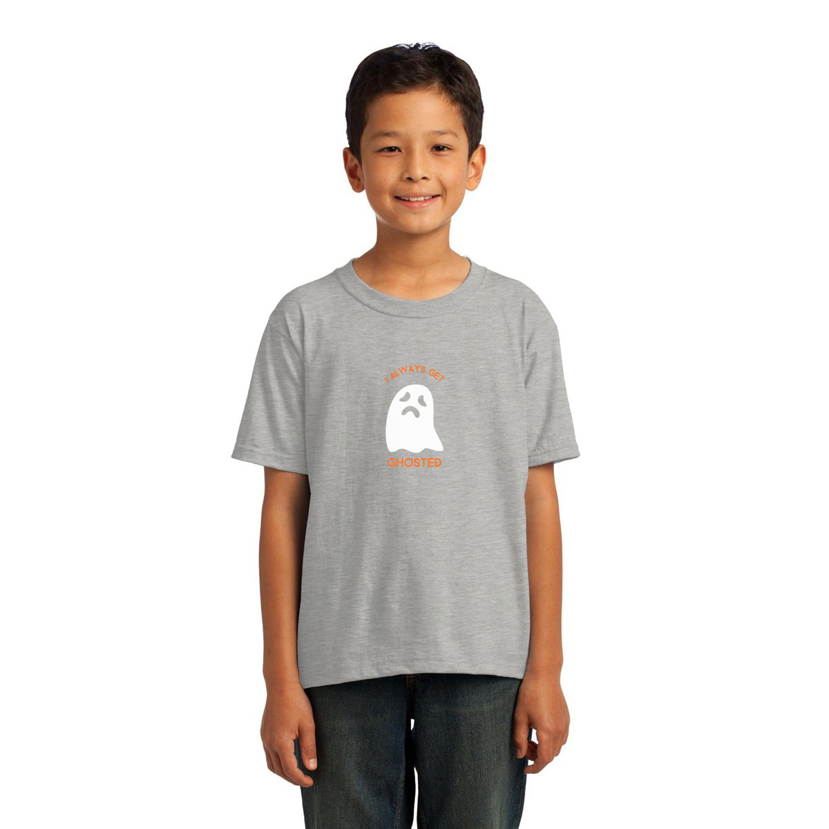 I Always Get Ghosted Kids T-shirt | Gray