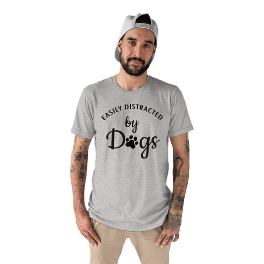 Easily Distracted By Dogs Men's T-shirt | Gray