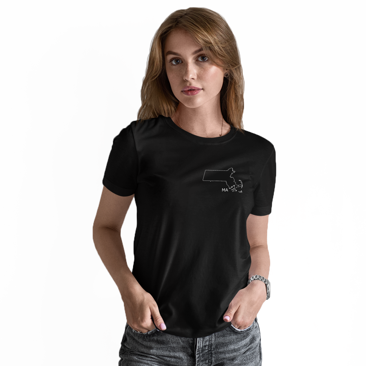 Massachusetts Women's T-shirt | Black
