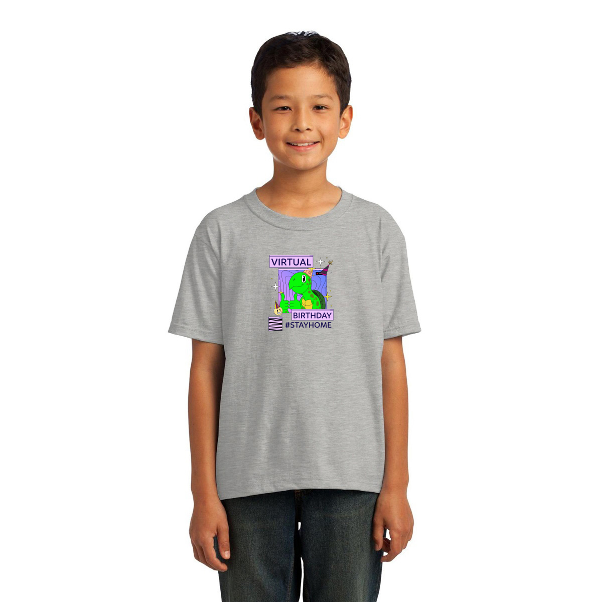 Virtual Party Stay Home Toddler T-shirt | Gray