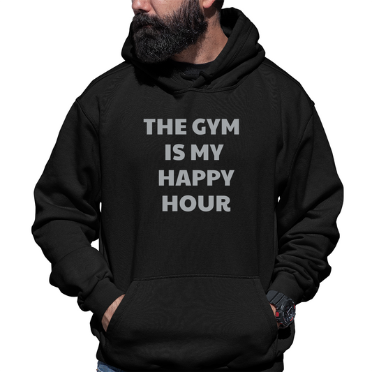 The Gym is my happy hour Unisex Hoodie | Black