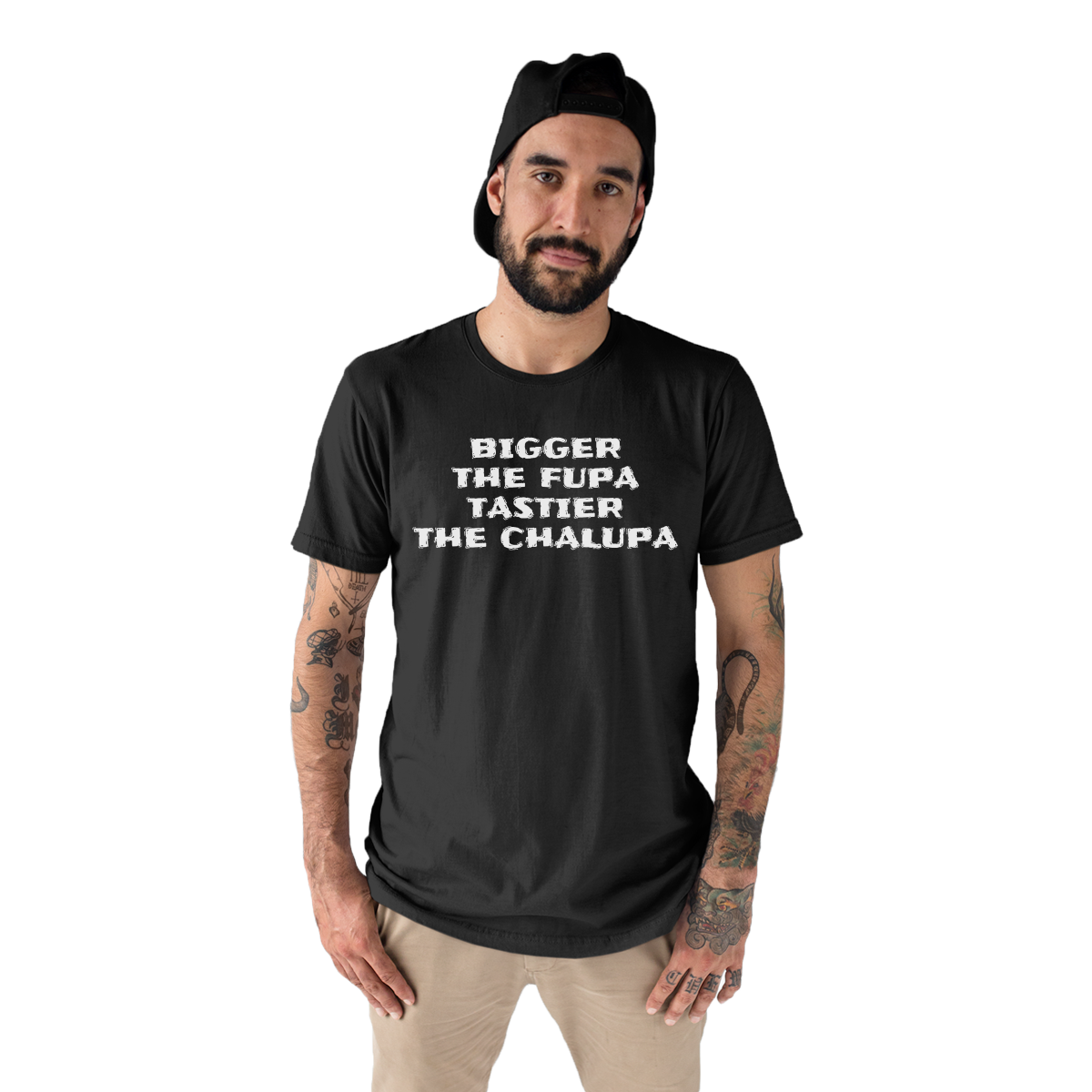 Bigger The Fupa Tastier The Chalupa Men's T-shirt | Black