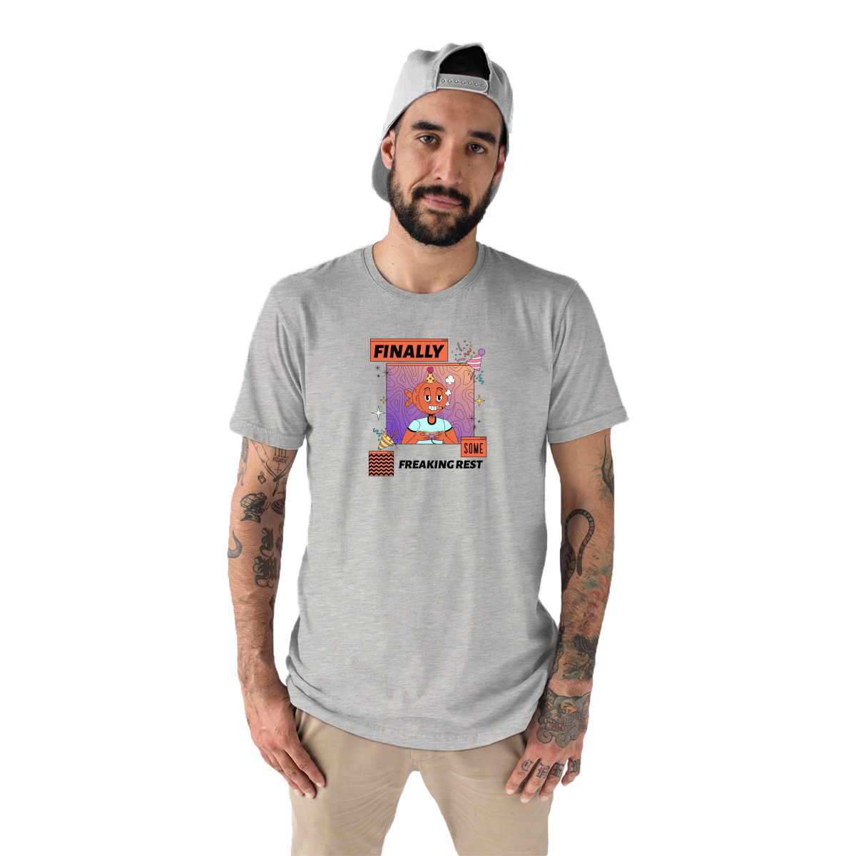 Finally Som Freaking Rest  Men's T-shirt | Gray