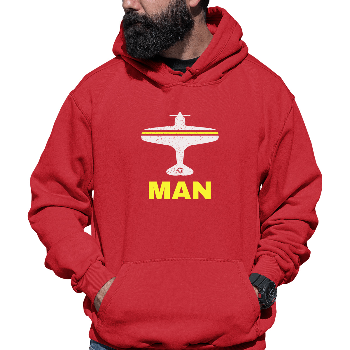 Fly Manchester MAN Airport Unisex Hoodie | Red