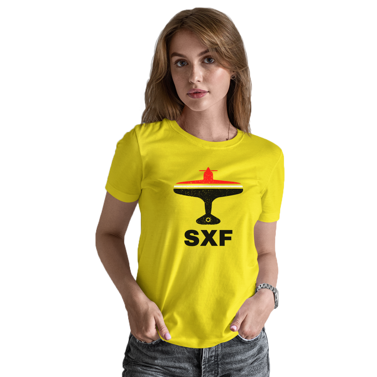 Fly Berlin SXF Airport Women's T-shirt | Yellow
