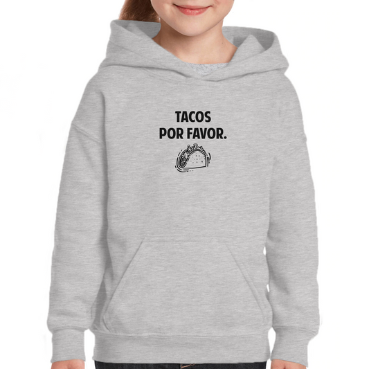 Tacos Por Favor Kids Hoodie | Gray