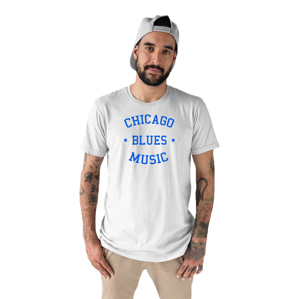 Chicago Blues Music Men's T-shirt | White