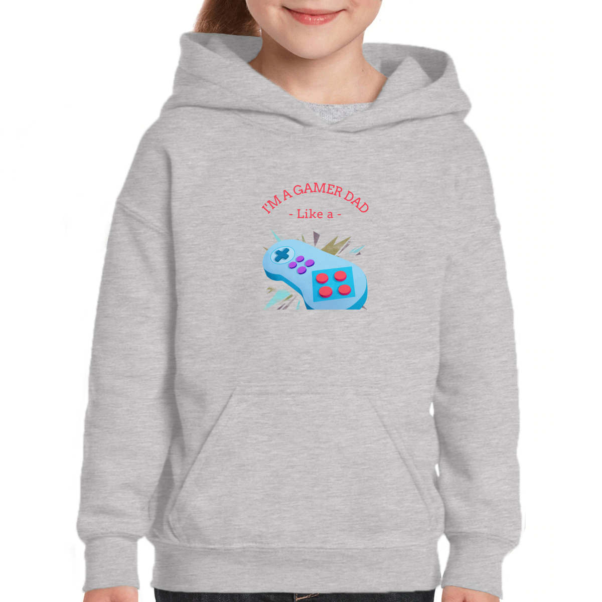 I'm a gamer like a dad Kids Hoodie | Gray