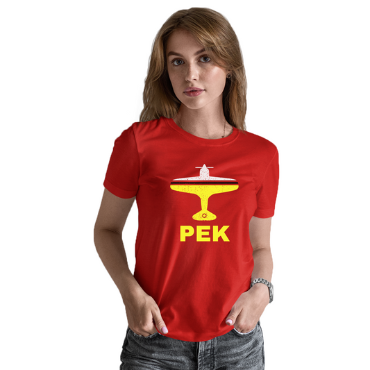 Fly Beijing PEK Airport Women's T-shirt | Red