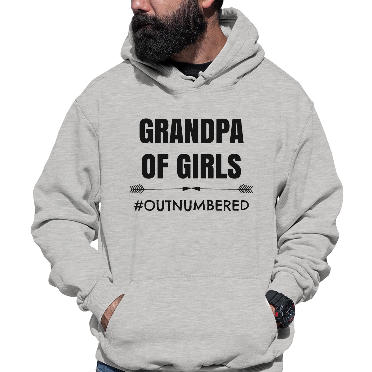 Grandpa of Girls Unisex Hoodie | Gray