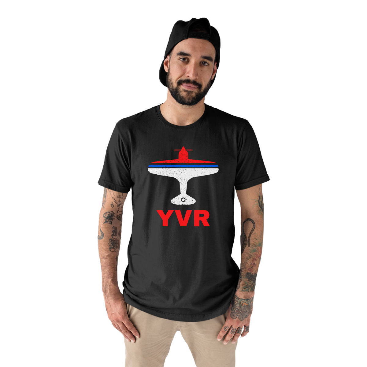 Fly Vancouver YVR Airport Men's T-shirt | Black