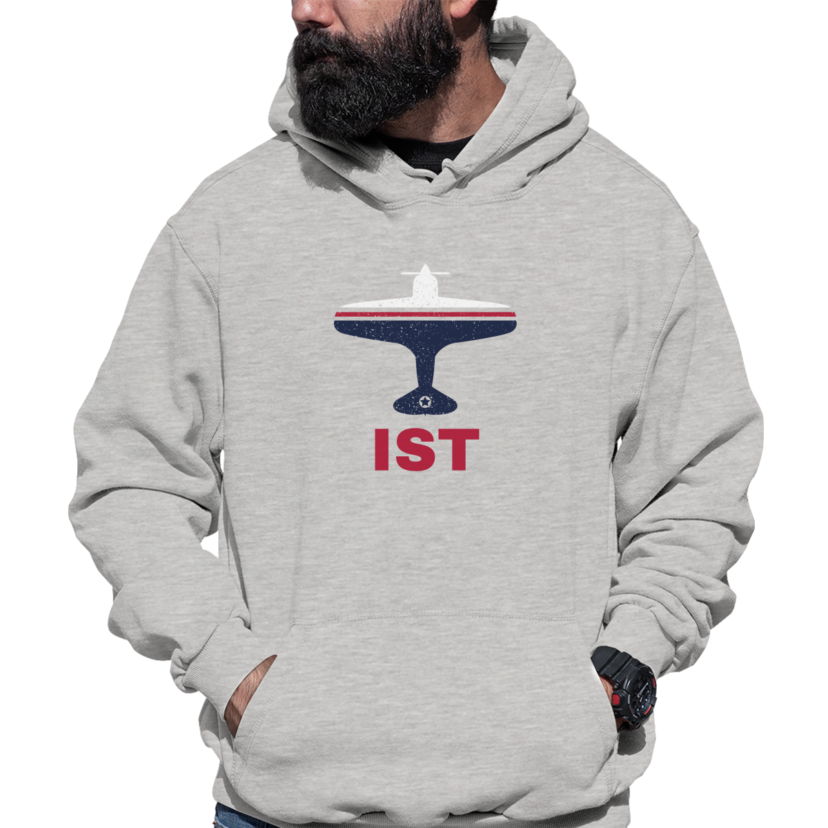 Fly Istanbul IST Airport Unisex Hoodie | Gray