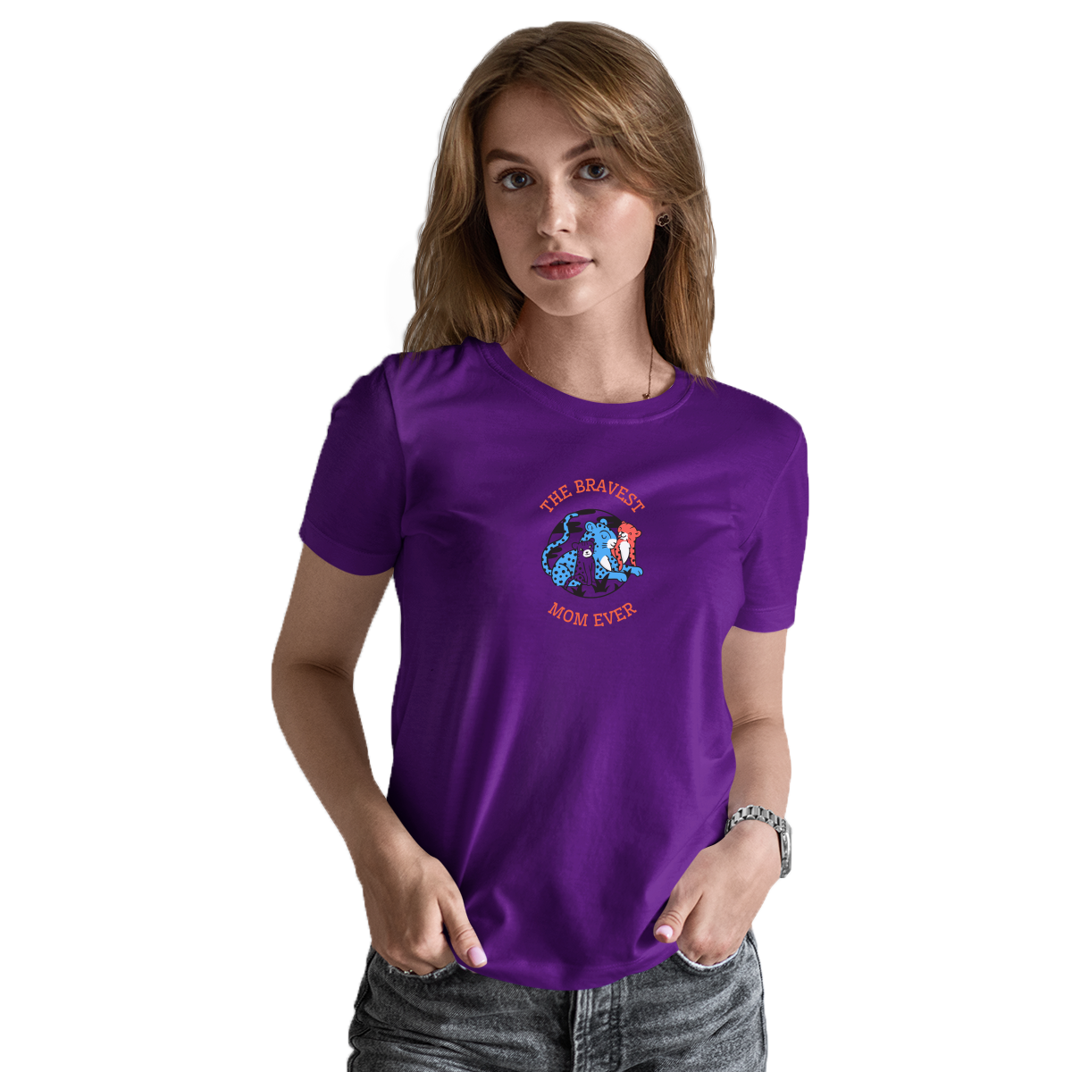 The Bravest Mom Ever Women's T-shirt | Purple