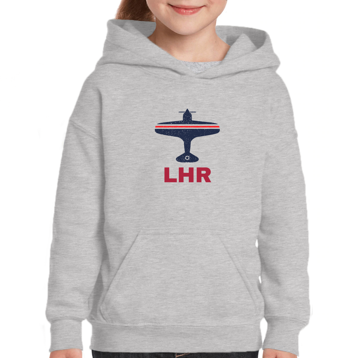 Fly London LHR Airport Kids Hoodie | Gray