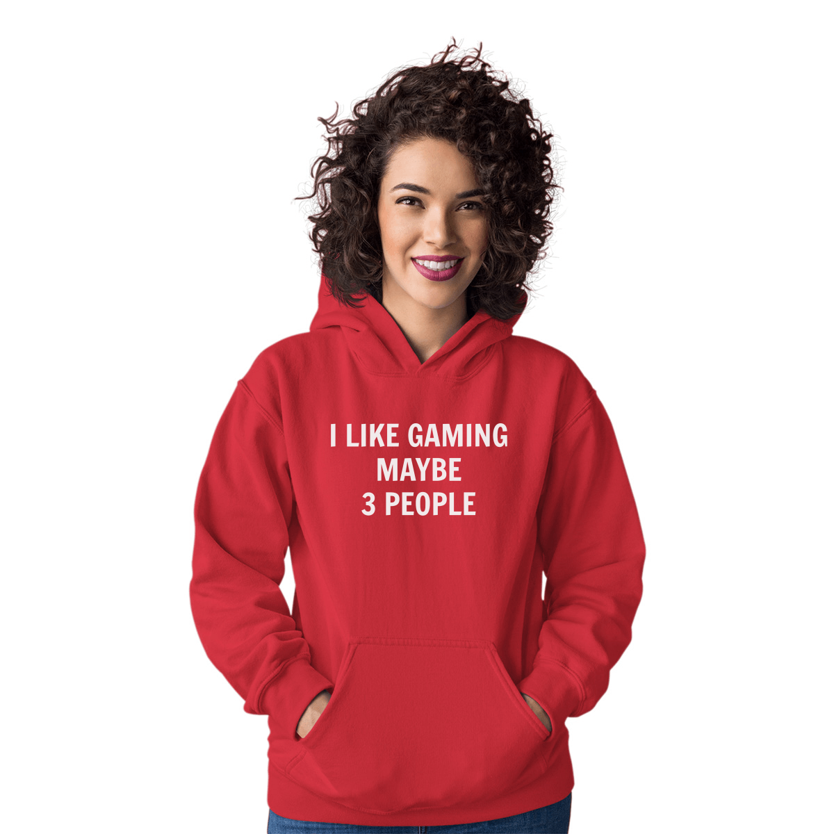 I Like Gaming and Maybe 3 People  Unisex Hoodie | Red