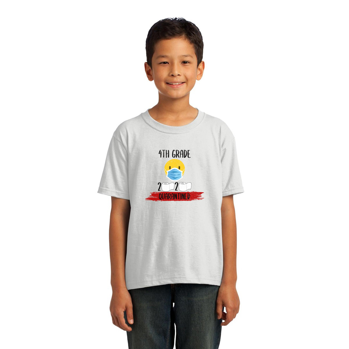 4th Grader Quarantined Kids T-shirt | White