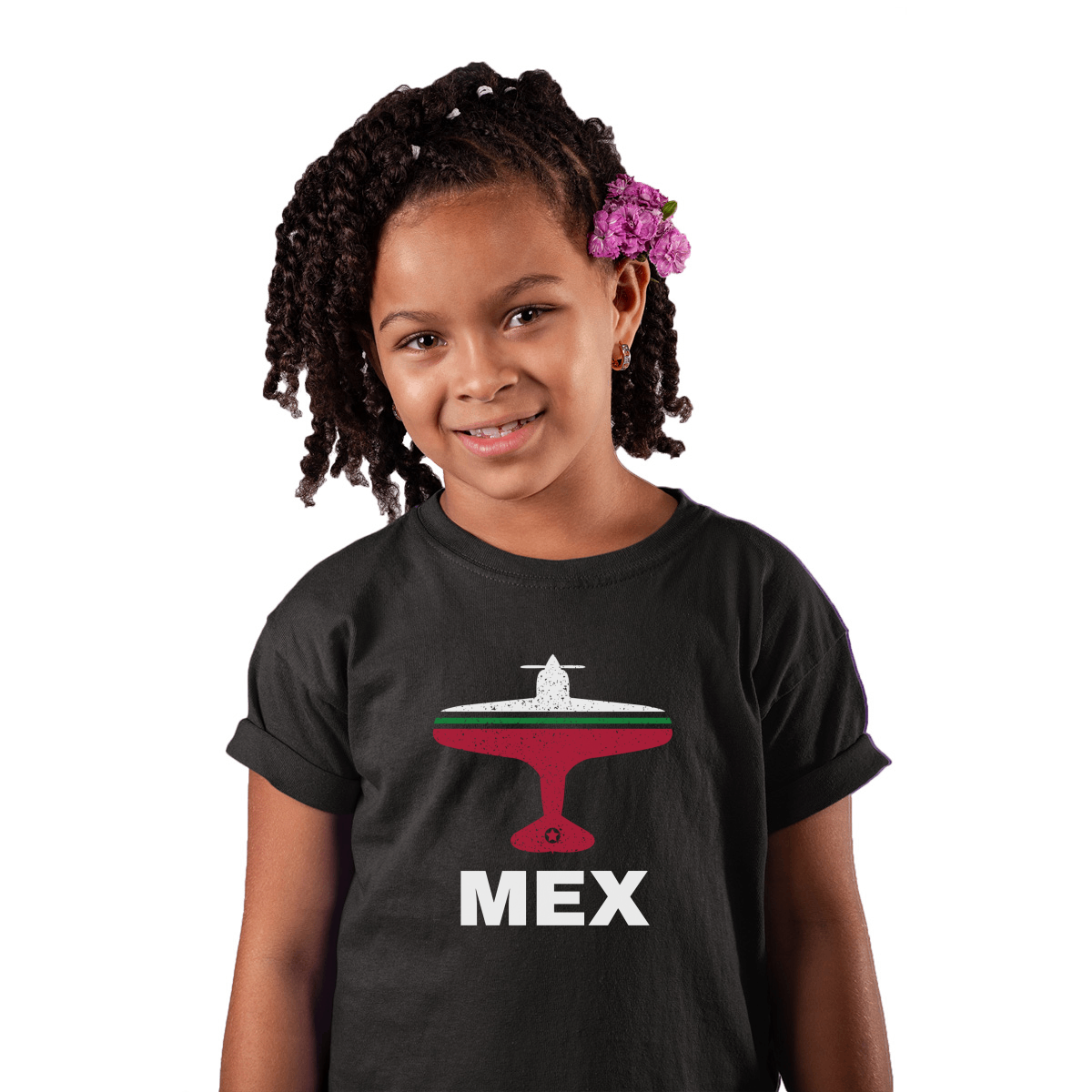 Fly Mexico City MEX Airport  Kids T-shirt | Black