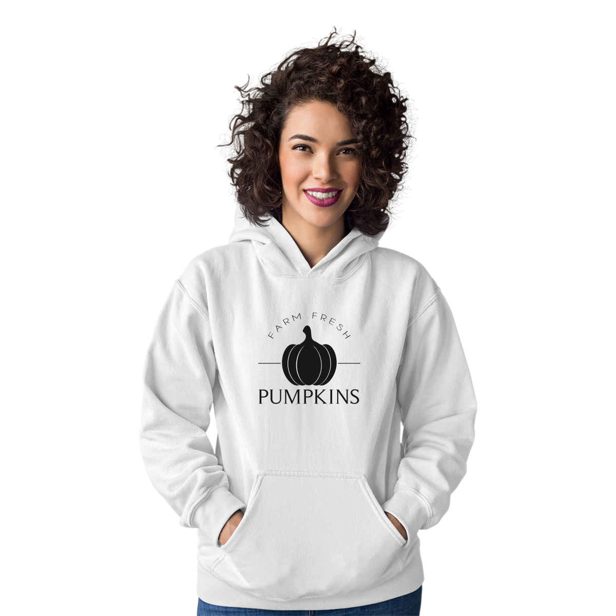 Farm Fresh Pumpkins Unisex Hoodie | White