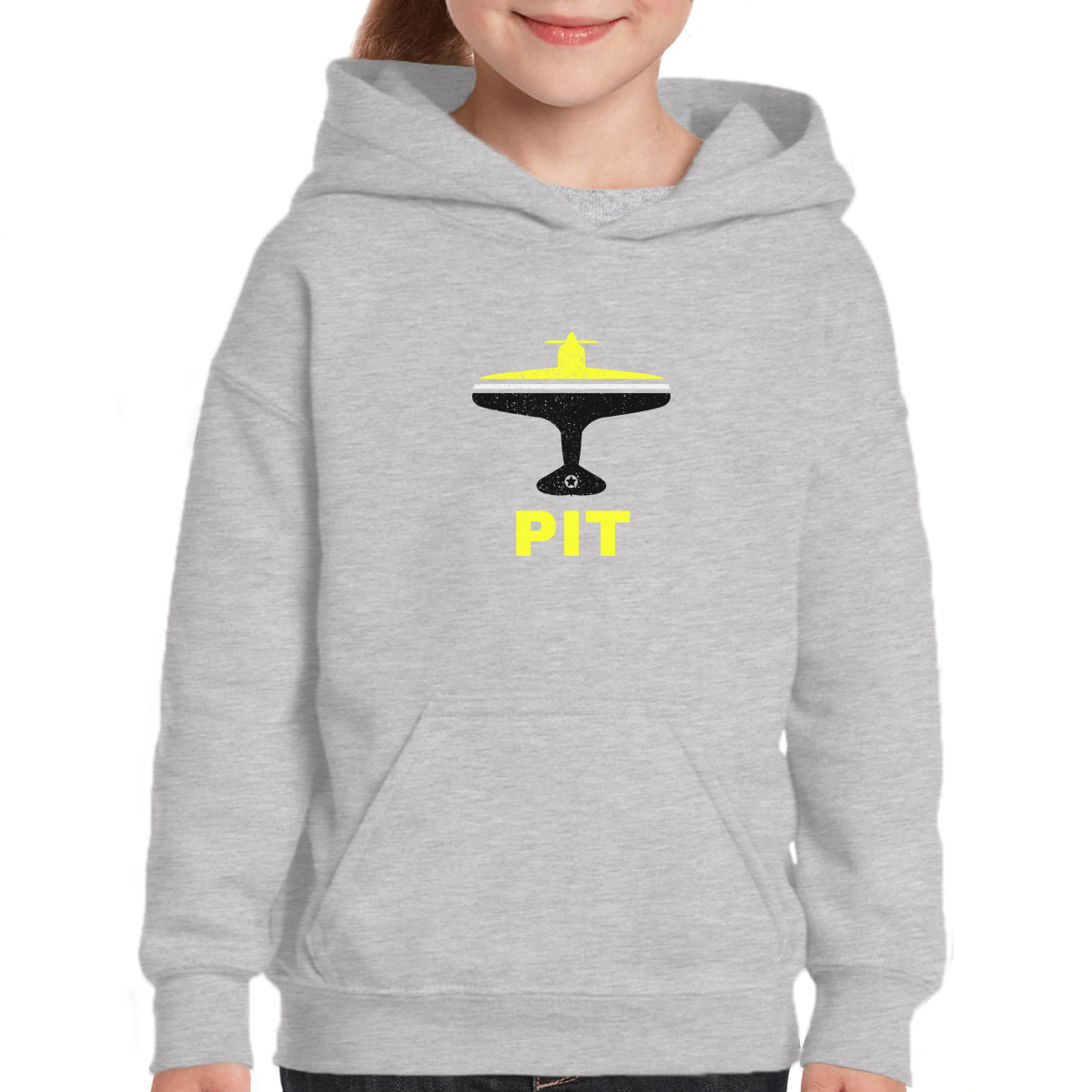 Fly Pittsburgh PIT Airport Kids Hoodie | Gray
