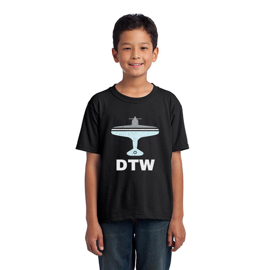 Fly Detrorit DTW Airport Kids T-shirt | Black