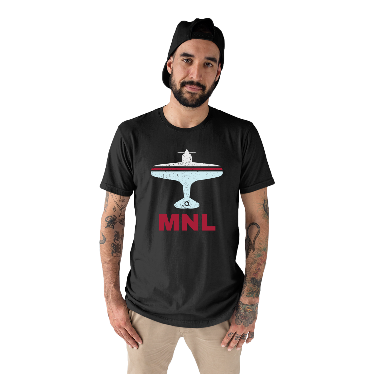 Fly Manila MNL Airport Men's T-shirt | Black