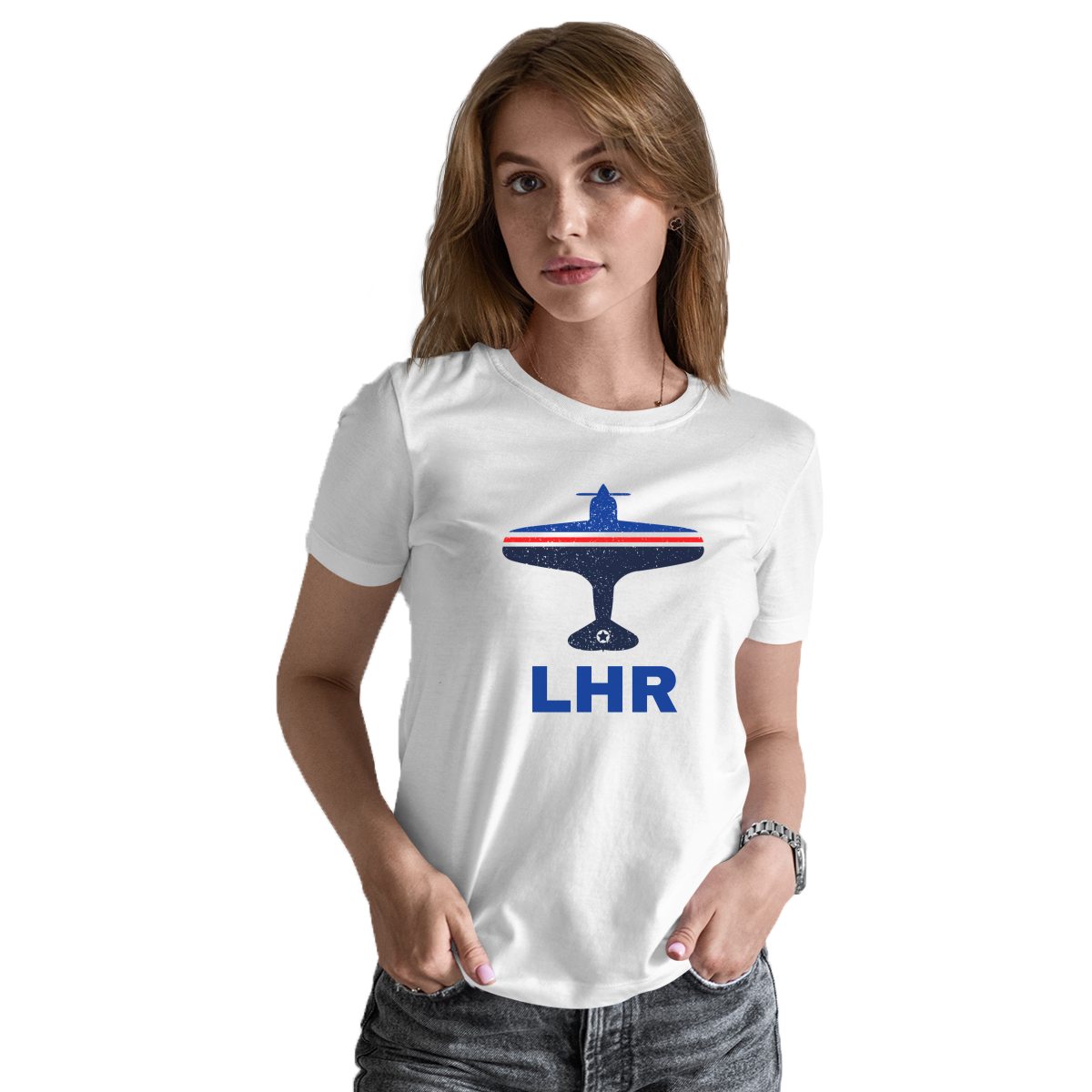 Fly London LHR Airport Women's T-shirt | White