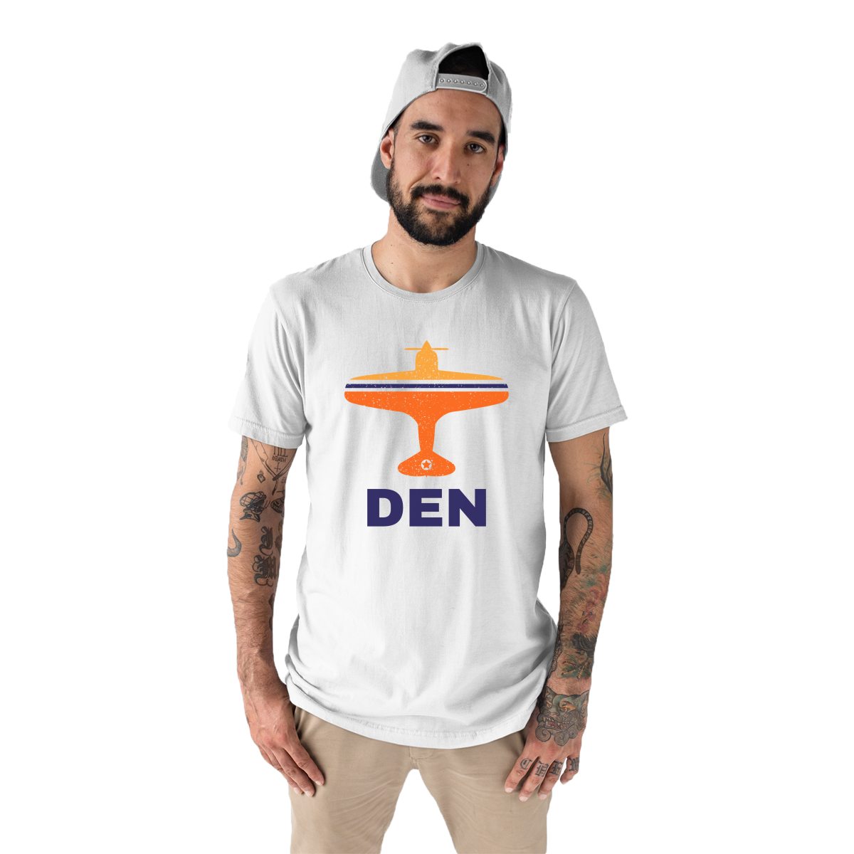Fly Denver DEN Airport Men's T-shirt | White