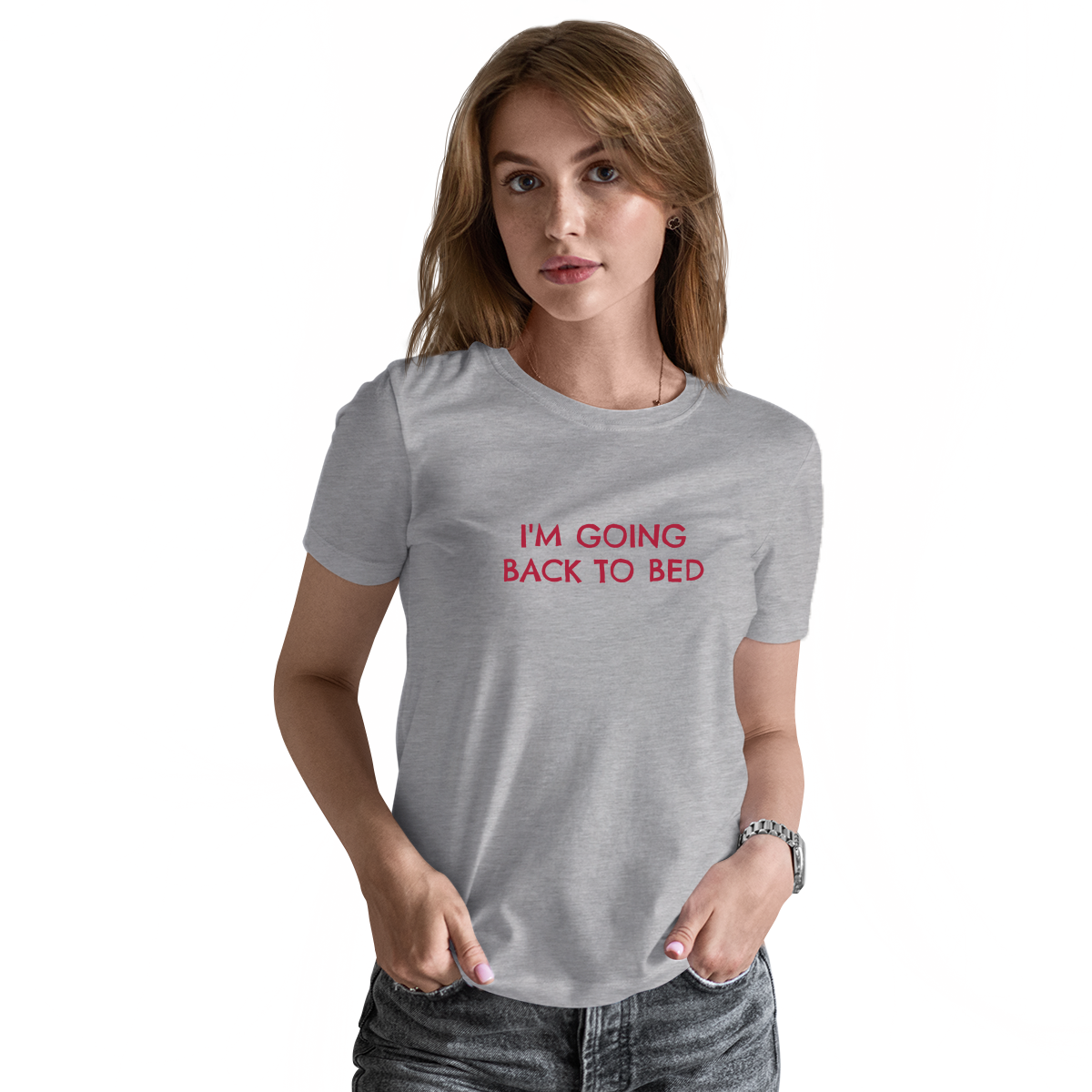 I'm Going Back to Bed Women's T-shirt | Gray