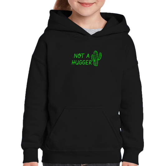 Not A Hugger Kids Hoodie | Black