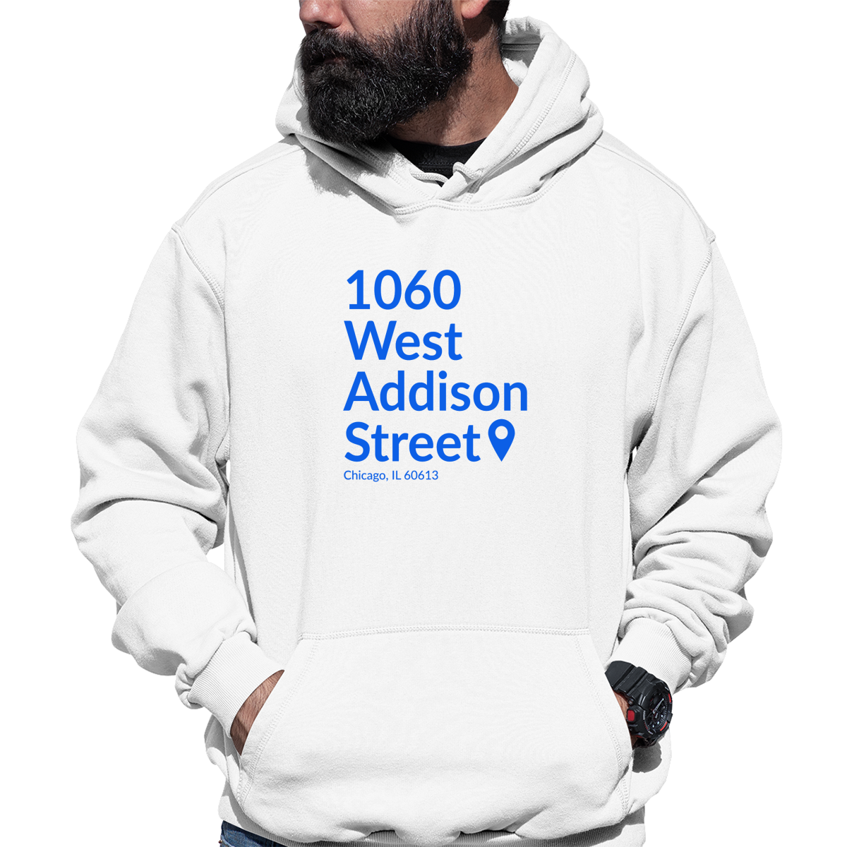 Chicago Baseball Stadium North Side Unisex Hoodie | White