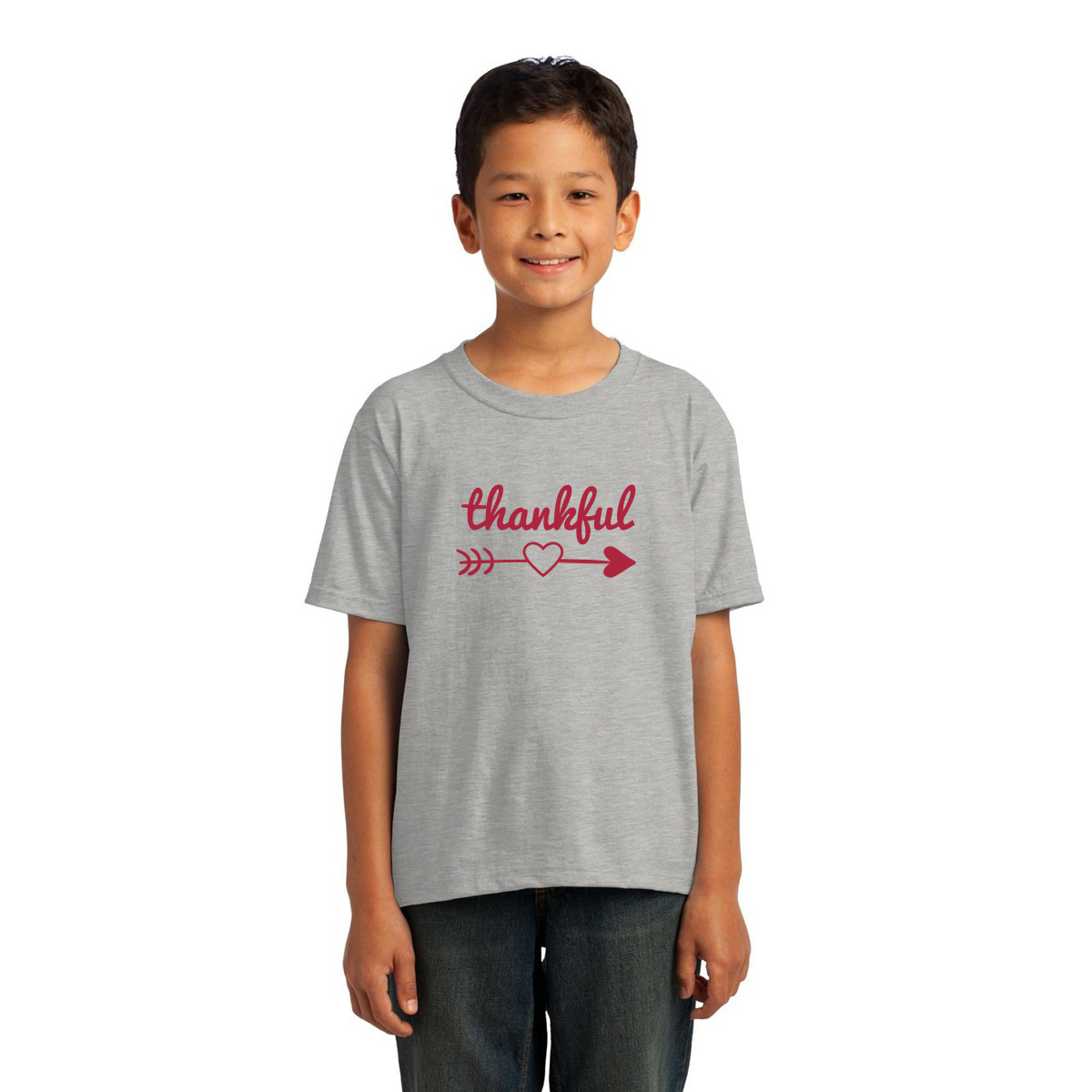 Thankful Heart Kids T-shirt | Gray