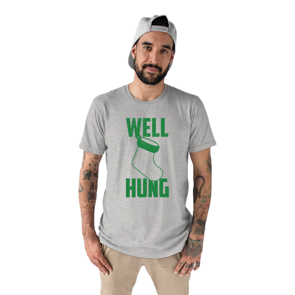 Well Hung Men's T-shirt | Gray