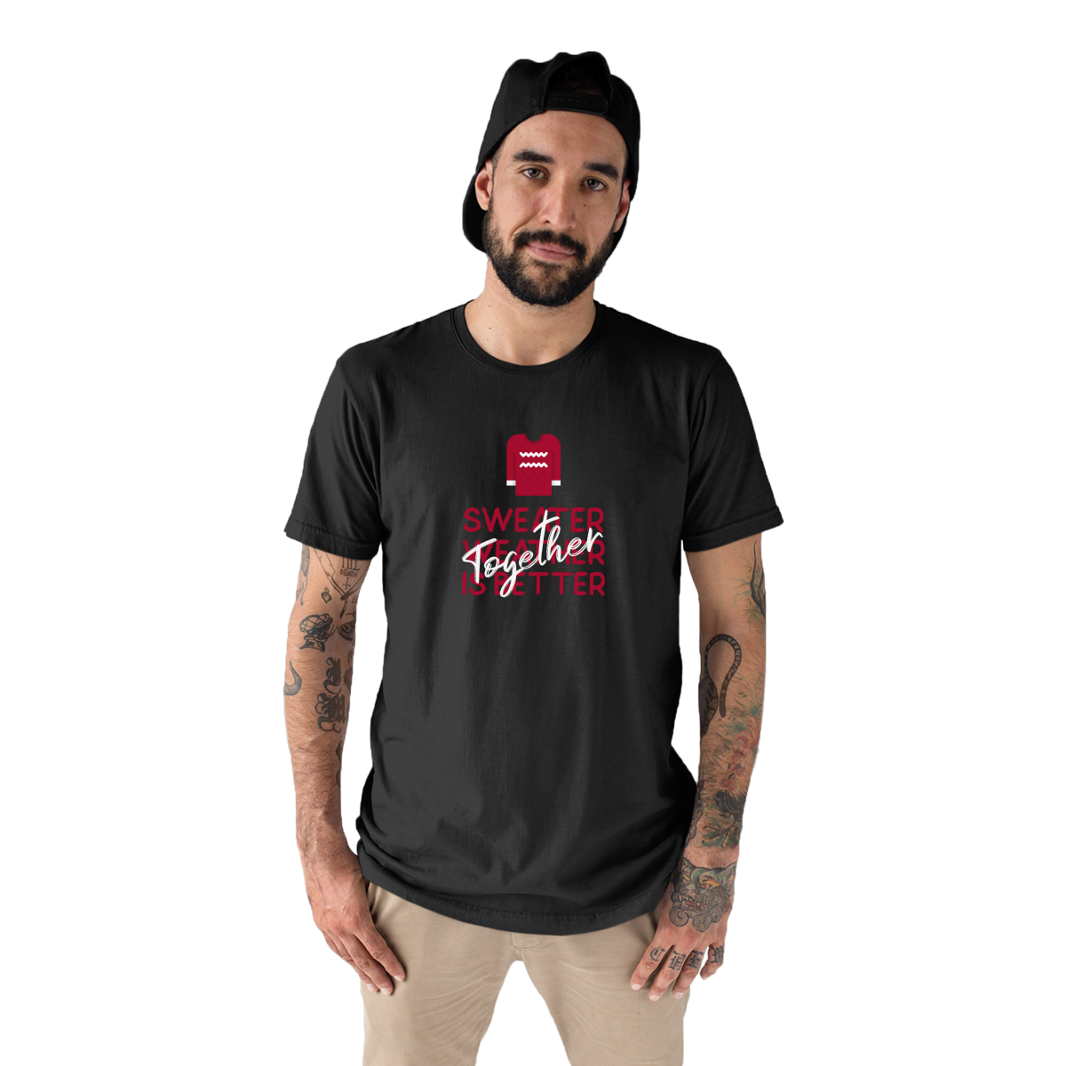 Sweather Weather is Better Together Men's T-shirt | Black