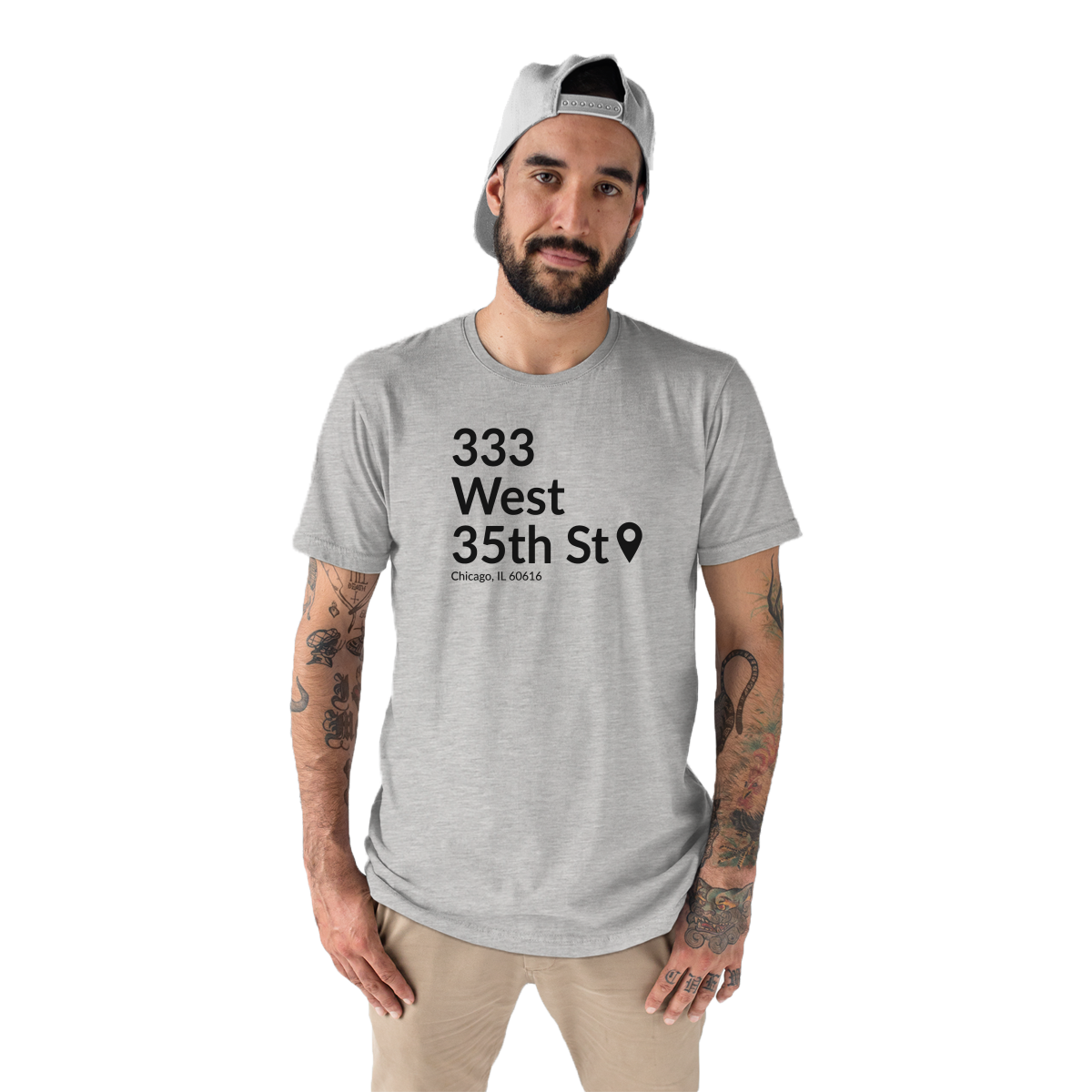 Chicago Baseball Stadium South Side Men's T-shirt | Gray