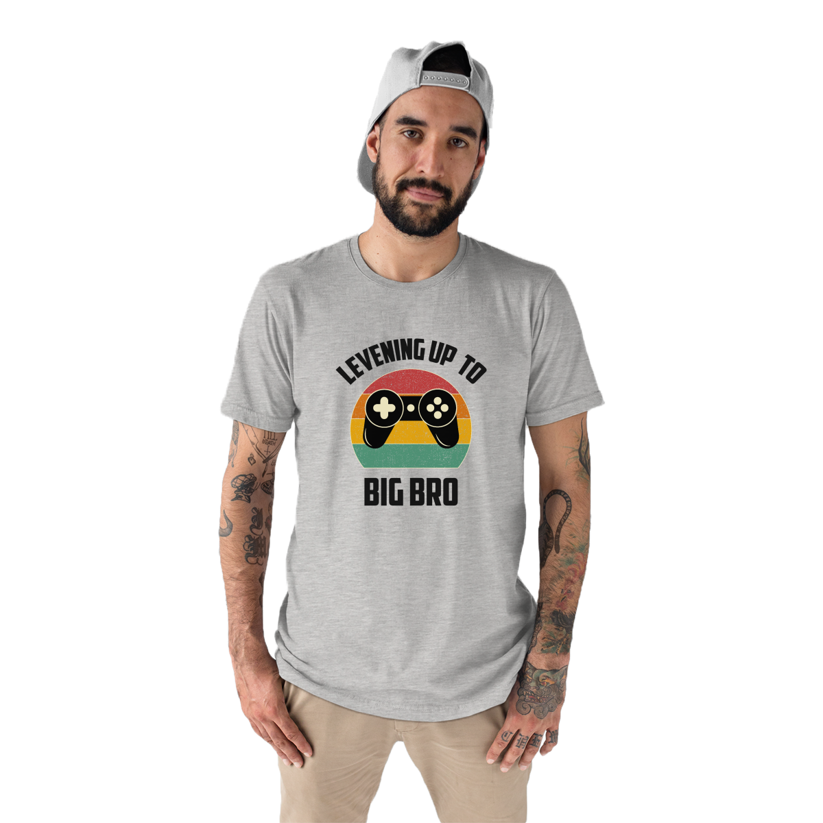 Leveling Up To Big Bro-2 Men's T-shirt | Gray