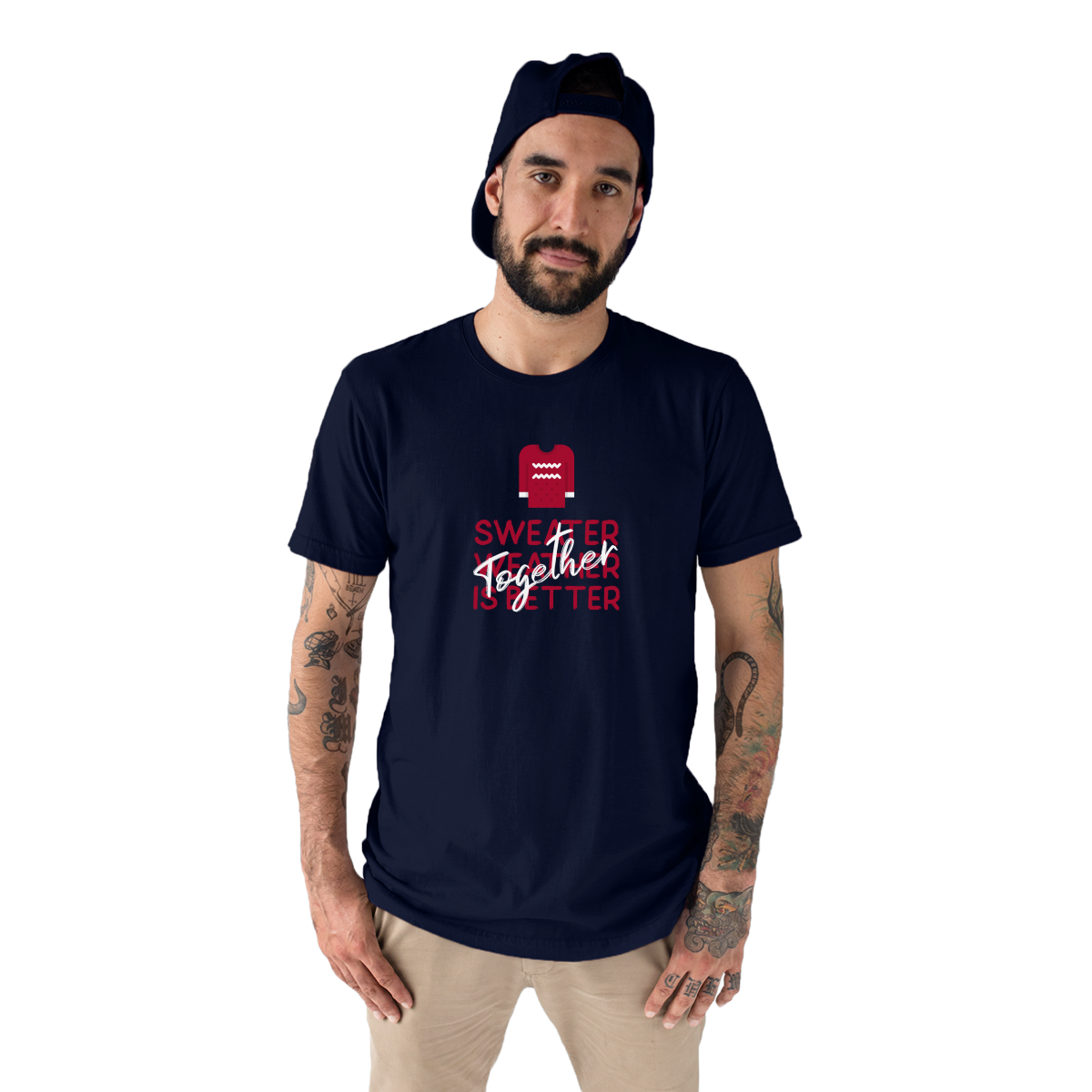 Sweather Weather is Better Together Men's T-shirt | Navy