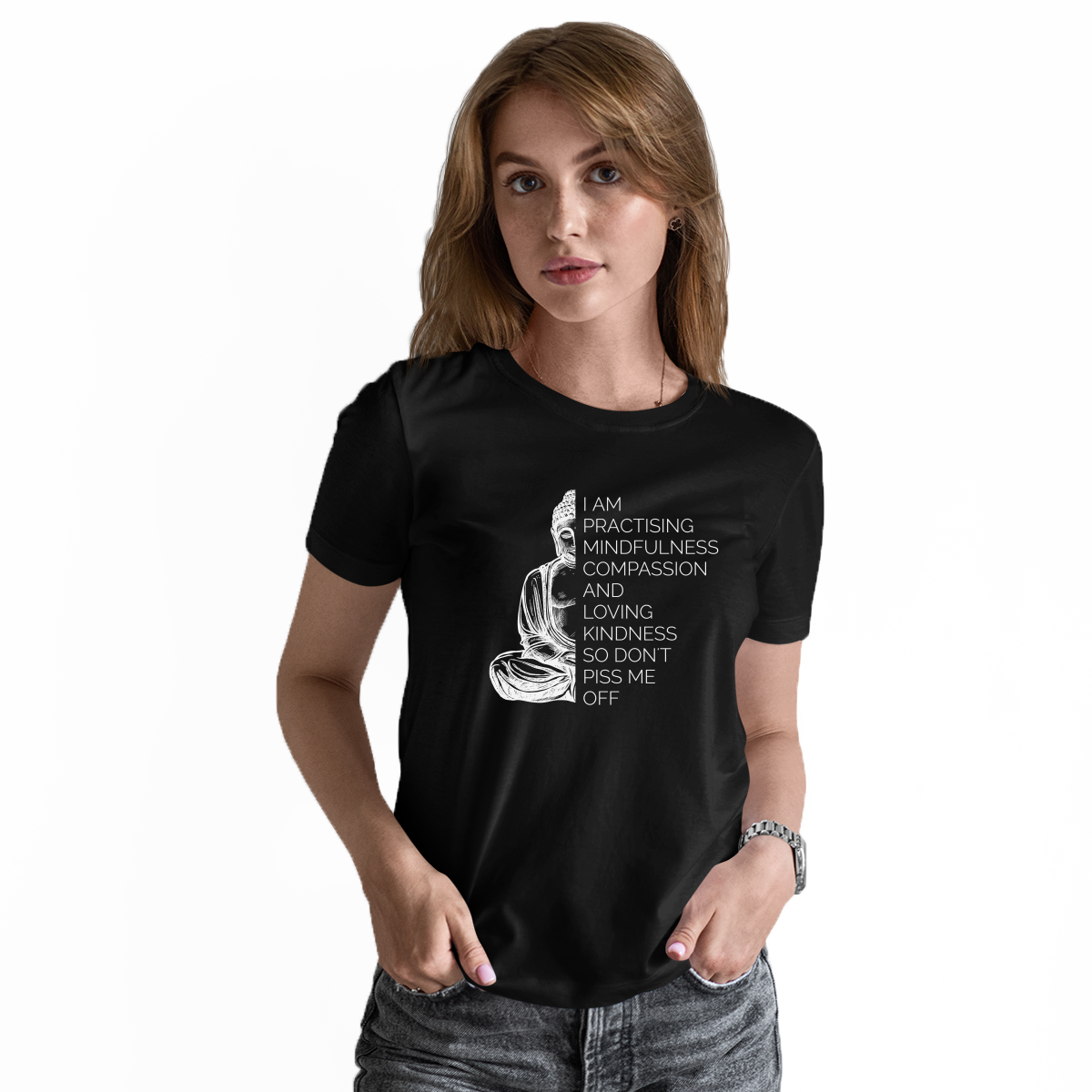 Funny Yoga  Women's T-shirt | Black