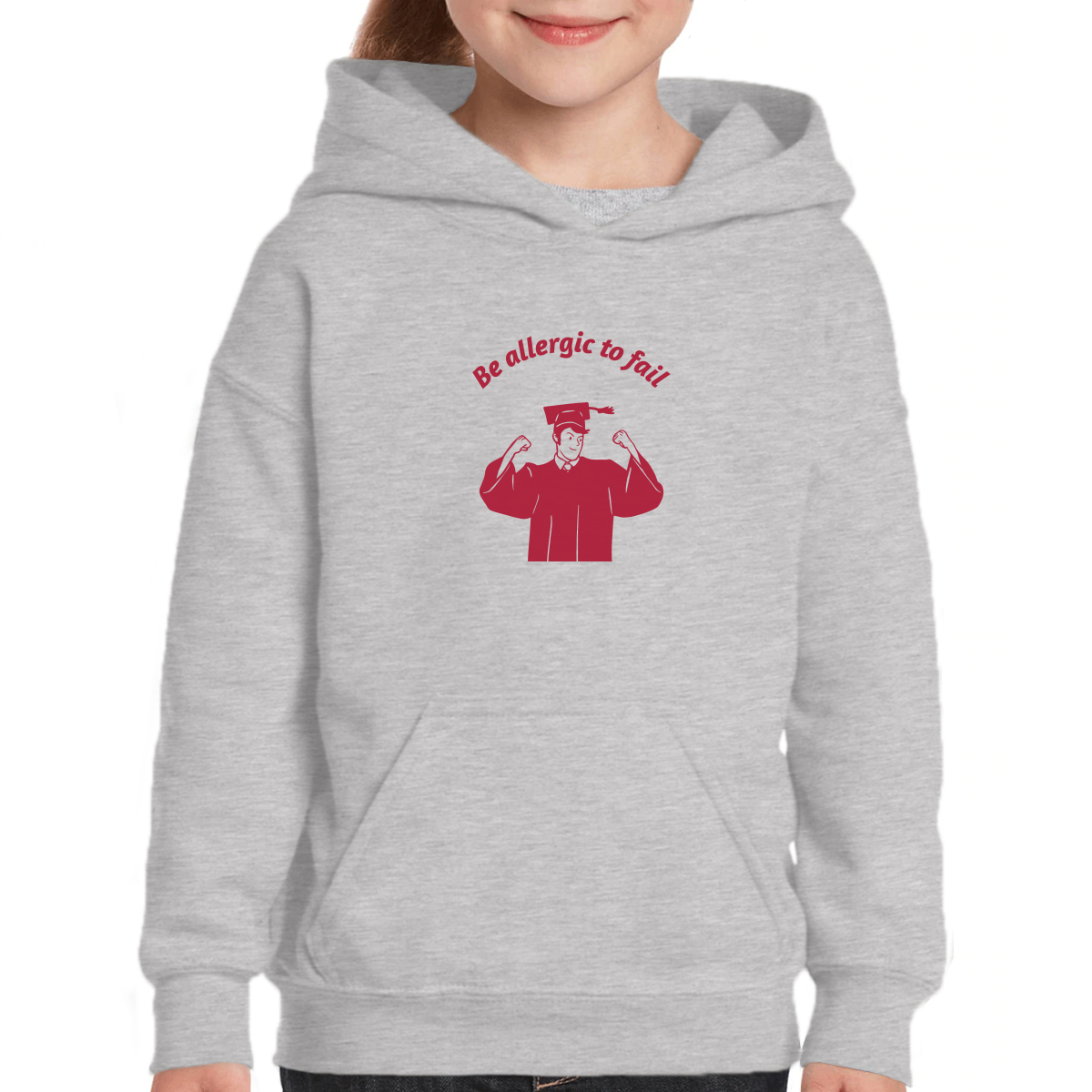 Be Allergic To Fail, Addicted To Success Kids Hoodie | Gray