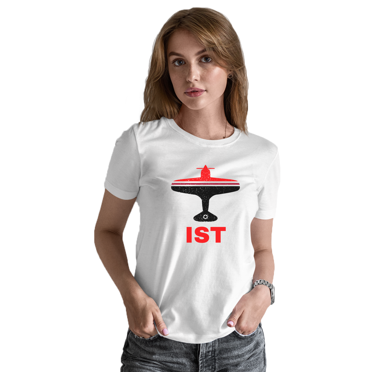 Fly Istanbul IST Airport Women's T-shirt | White