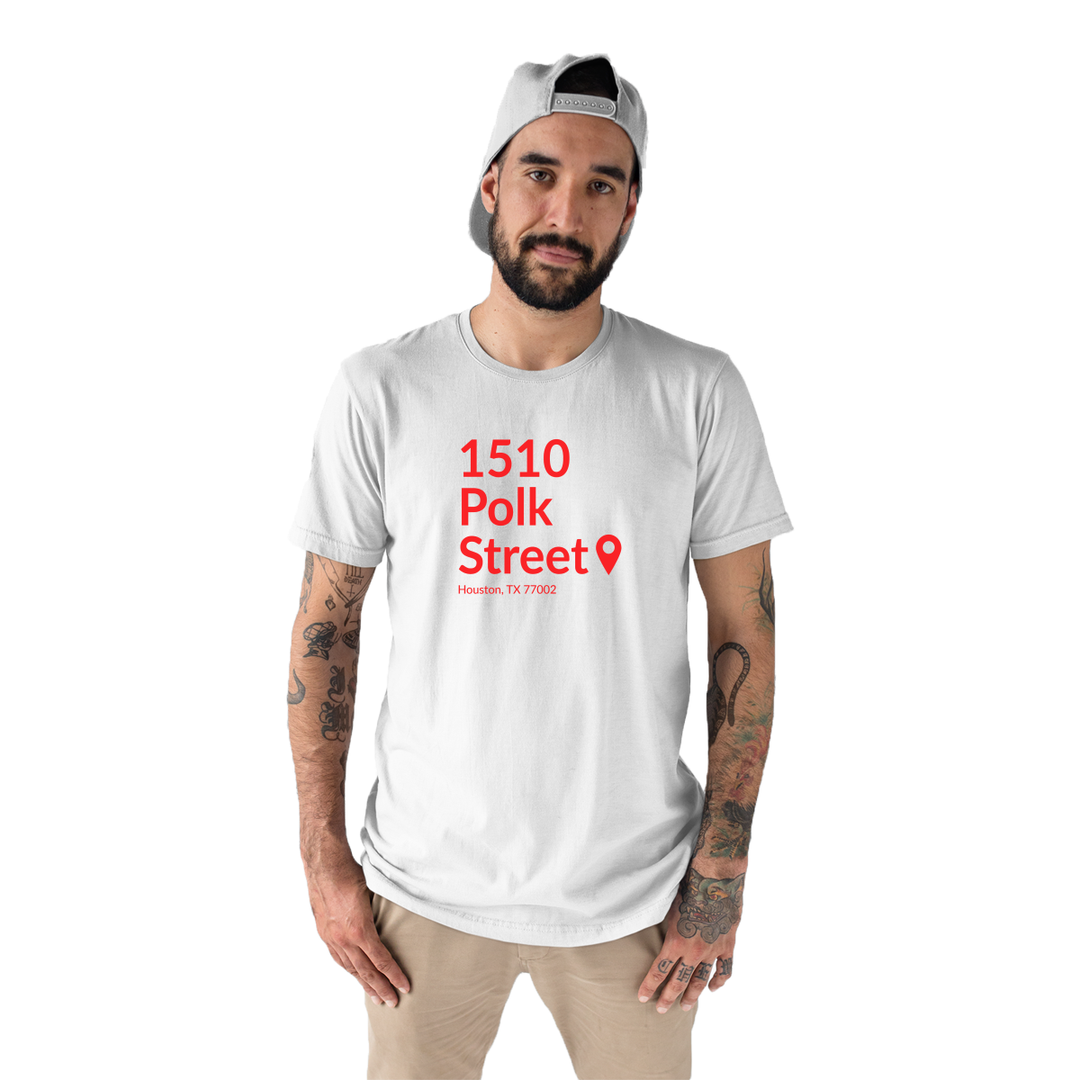 Houston Basketball Stadium Men's T-shirt | White