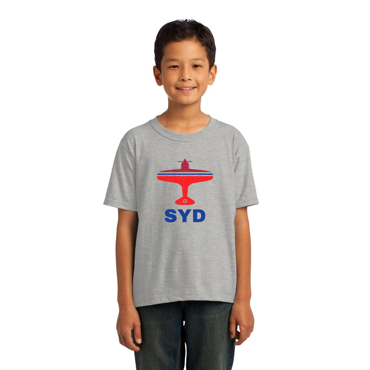 Fly Sydney SYD Airport  Kids T-shirt | Gray